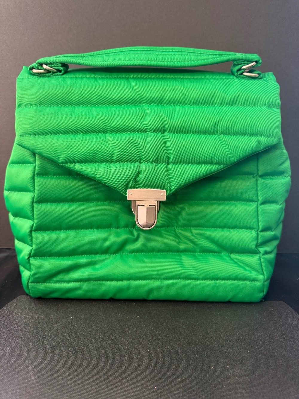 Think Royln Green Quilted Puffer Bag Convertible Crossbody Shoulder Nylon